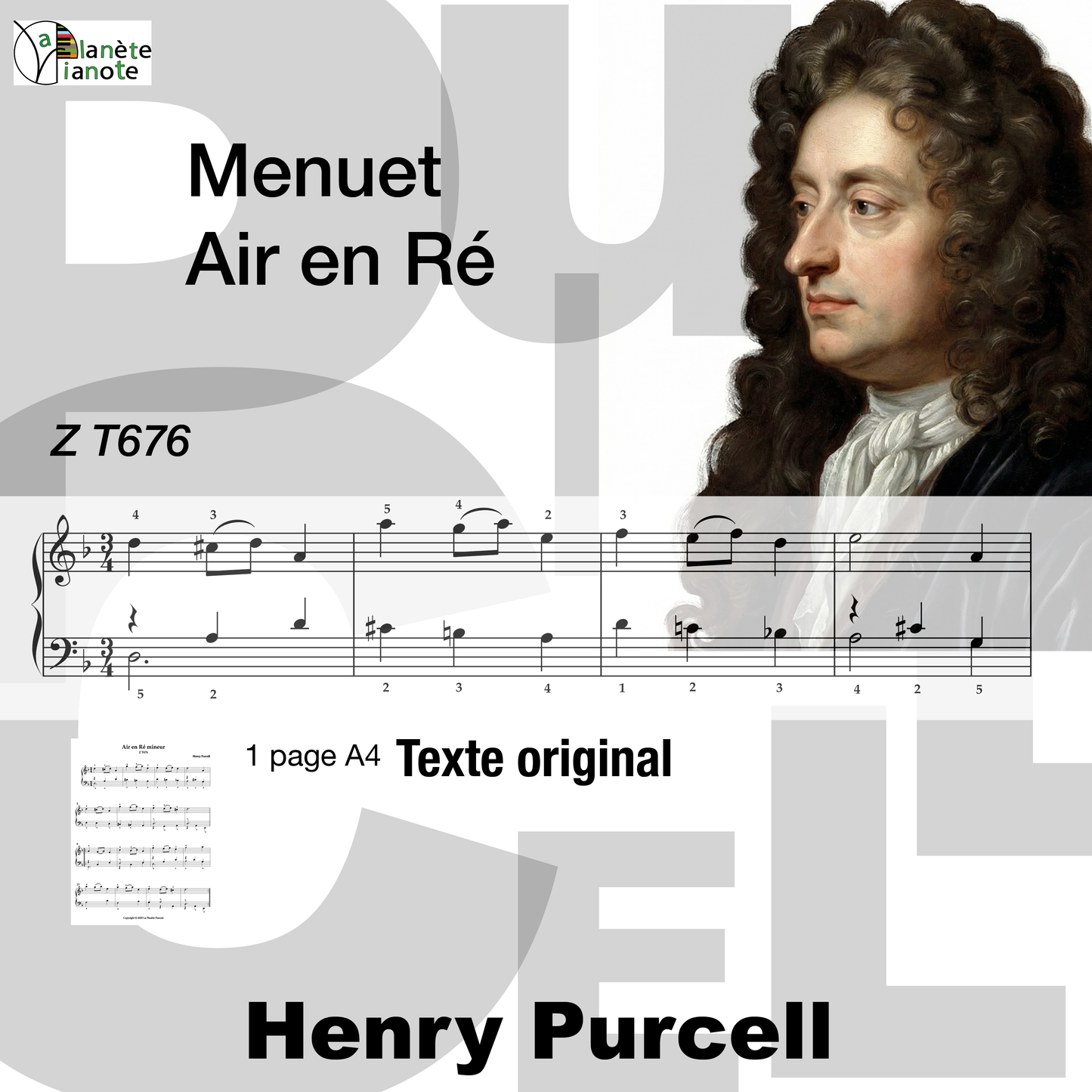 Air en Ré-Menuet-Pièce Z T676 Henry Purcell