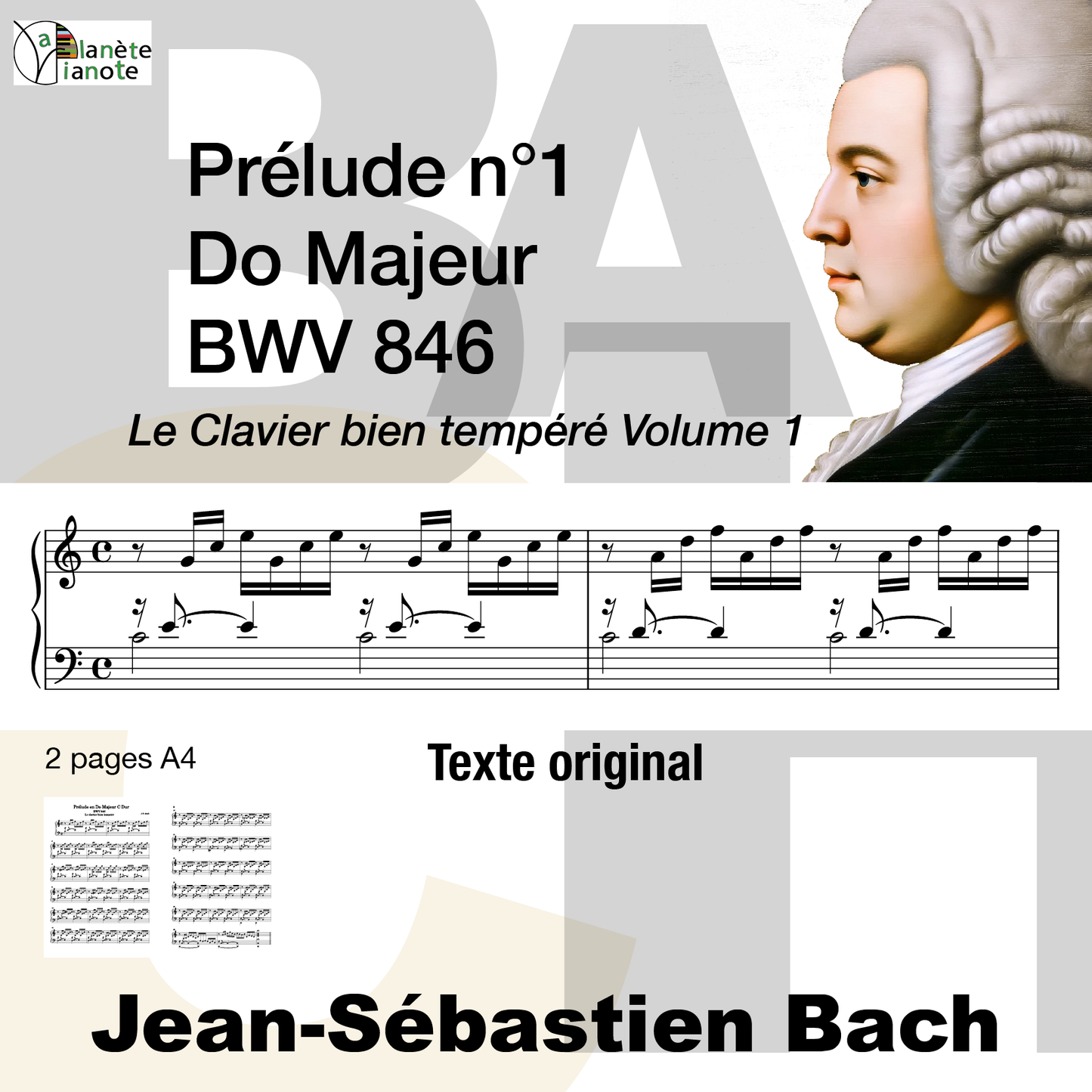 Prélude n° 1 en Do Majeur BWV 846 Le Clavier Bien Tempéré livre 1 J.S. Bach- PDF