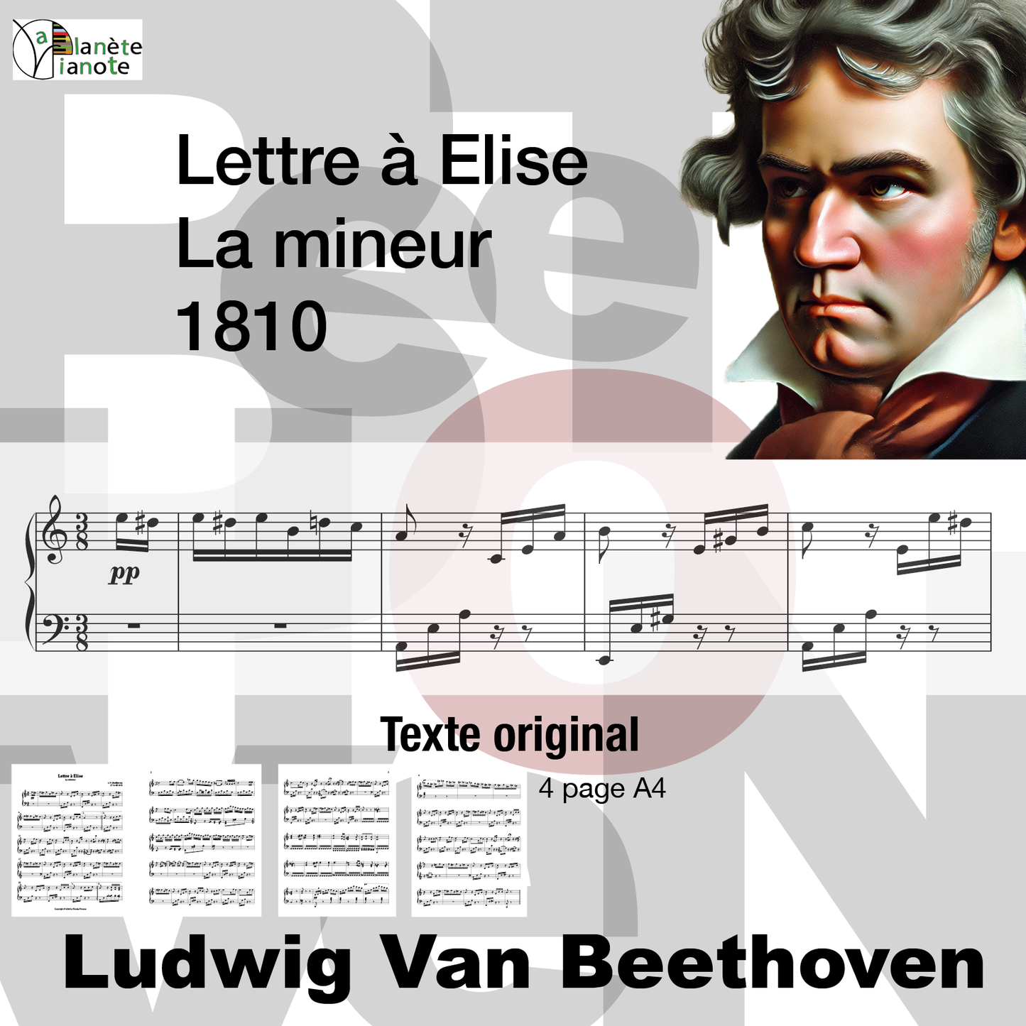 Lettre à Elise-La mineur-L.V. Beethoven-Pdf