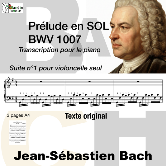 Prélude n° 1 en Sol Majeur BWV 1007 Suite n°1 pour Violoncelle seul J.S. Bach- PDF