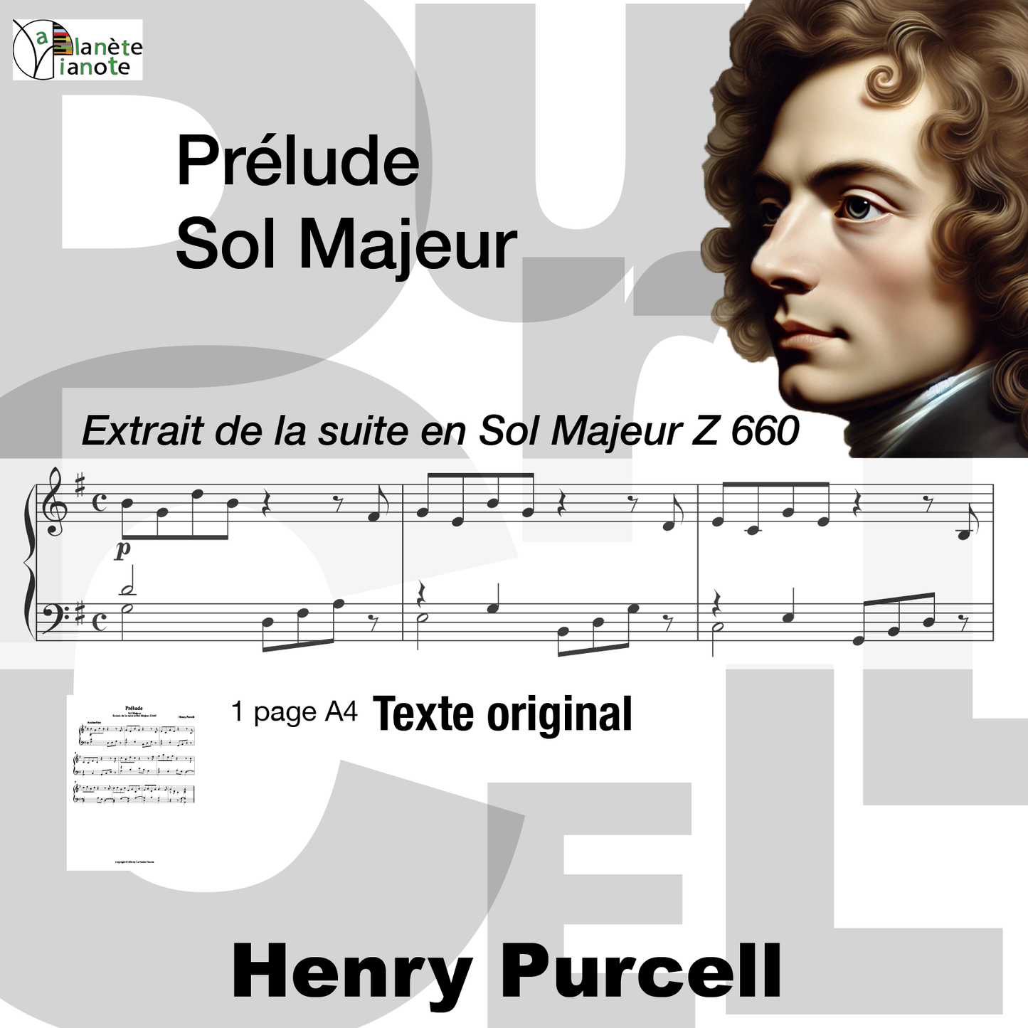 Prélude Sol Majeur-Extrait de la Suite en Si Majeur Z 660-Henry Purcell